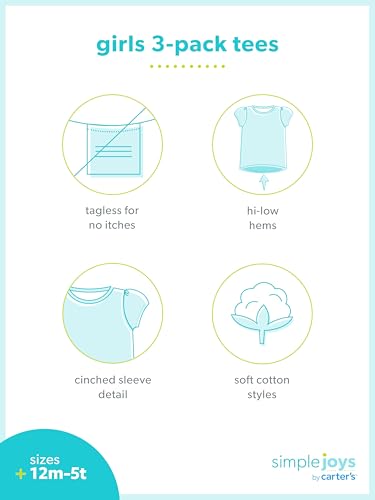 Simple Joys by Carter's Baby-Mädchen Fashion-t-Shirts (3er Pack)