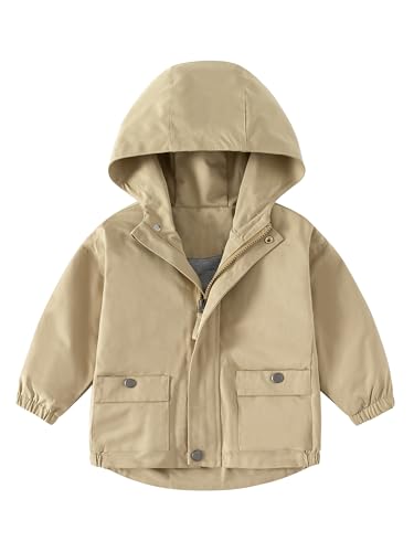 Volunboy Baby Hooded Jackets, Boys Long Sleeve Windproof Coat Cartoon Print Jackets