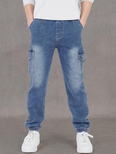 CAMLAKEE Kinder Jungen Cargohose Jogger Hose mit elastischem Bund