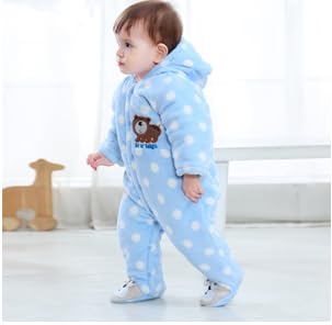 Gaorui Newborn Unisex Baby Winter Jumpsuit with Hood Romper Fleece Onesie All in One Snowsuit Outfits