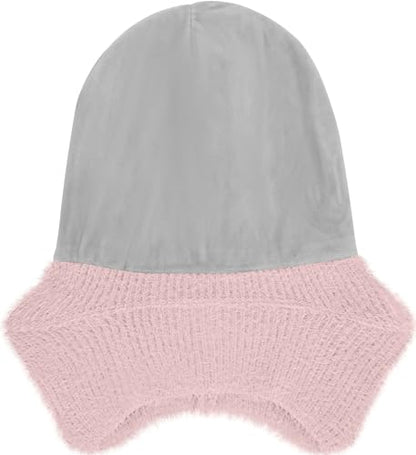 ATNKE Kinder LED Beleuchtete Ohrenklappen Mütze mit Licht,USB Wiederaufladbare 4 LED Laufmütze Stirnlampe Winter Warm Fleece Gefüttert Strick Mütze Geschenke für Jungen und Mädchen