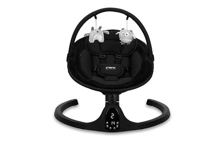 MoMi KENANI baby bouncer for children up to 9 kg, foldable, with remote control &amp; Bluetooth for connecting to a smartphone, battery or power connection, with 5-point safety belt, sun protection, insect net 