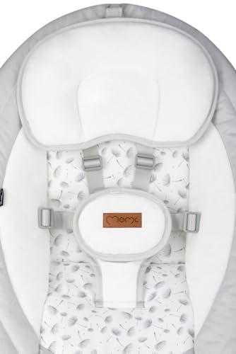 MoMi KENANI baby bouncer for children up to 9 kg, foldable, with remote control &amp; Bluetooth for connecting to a smartphone, battery or power connection, with 5-point safety belt, sun protection, insect net 