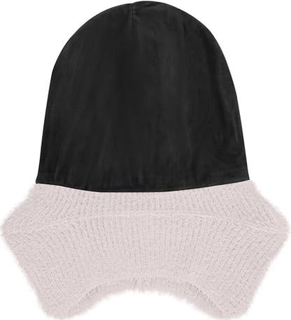 ATNKE Kinder LED Beleuchtete Ohrenklappen Mütze mit Licht,USB Wiederaufladbare 4 LED Laufmütze Stirnlampe Winter Warm Fleece Gefüttert Strick Mütze Geschenke für Jungen und Mädchen