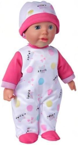 Simba 105140004 - Laura Cutie, Weichkörperpuppe mit Schlafaugen im süßen Kätzchenstrampler, 5 Sounds, 30cm, ab 12 Monaten