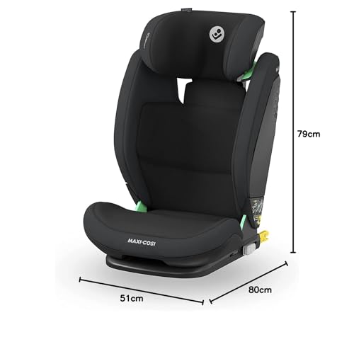 Maxi-Cosi RodiFix S i-Size Kindersitz, 100–150 cm, 3,5–12 Jahre, Autositz Kinder, 3 Liegepositionen, Verstellbare Höhe/Breite, G-CELL Side Impact Protection, AirProtect-Sicherheitskissen, Basic Black - Meloni2