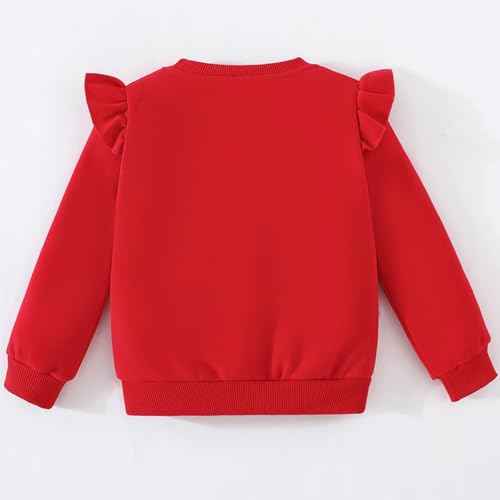 Balkorith Girls' Heart Pullover Cotton Children's Valentine's Day Sweatshirt Crew Neck Long Sleeve Winter Clothing Tops 2-7 Years