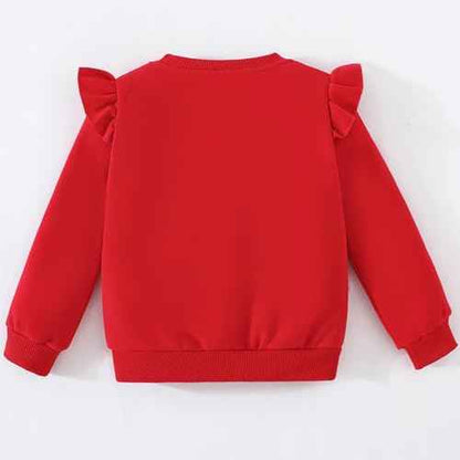 Balkorith Girls' Heart Pullover Cotton Children's Valentine's Day Sweatshirt Crew Neck Long Sleeve Winter Clothing Tops 2-7 Years