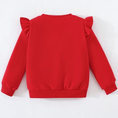 Mädchen Herz Pullover Baumwolle Kinder Valentinstag Sweatshirt Crew Neck Langarm Winter Kleidung Tops 2-7 Jahre