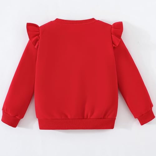 Mädchen Herz Pullover Baumwolle Kinder Valentinstag Sweatshirt Crew Neck Langarm Winter Kleidung Tops 2-7 Jahre