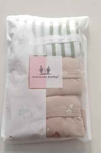 Baby Sleeping Bag Cotton with Feet with Buttons Size 56 62 68 cm for Boys Girls Newborns Pack of 3