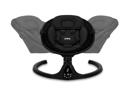 MoMi KENANI baby bouncer for children up to 9 kg, foldable, with remote control &amp; Bluetooth for connecting to a smartphone, battery or power connection, with 5-point safety belt, sun protection, insect net 