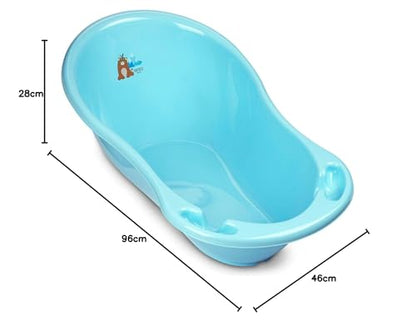 Baby Badewanne mit Gestell 4 Set TÜV Rheinland zertifiziert! Babybadewannen + Baby Badewannensitz +Abfluss + Gestell - Babywanne mit Ständer! Baby Pflegeset für Neugeborene.