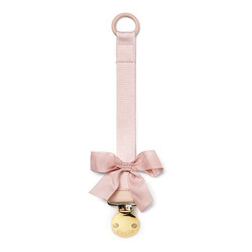 Elodie Details Schnullerkette 2er Pack, aus Stoff und Edelstahl Clip, für Baby Junge und Mädchen, Universal Silikonring, Passend für Alle Schnuller - Powder Pink/Soft Terracotta, Rosa