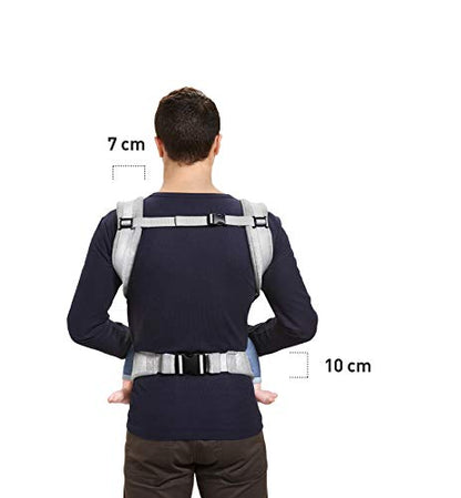 Kinderkraft Babytrage MILO, Rückentrage, Bauchtrage für Säuglinge und Kleinkinder, Baby Carrier, Kindertrage, Ergonomisch, aus Baumwolle, Leichte Konstruktion, ab 3 Monate bis 20 kg, Grau