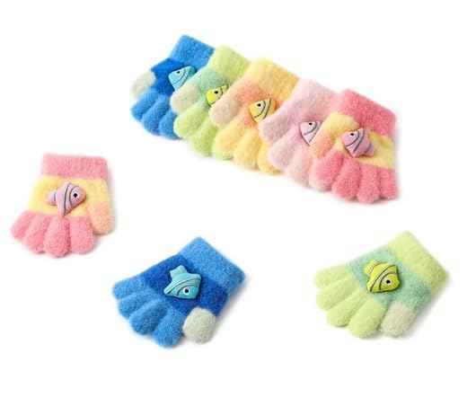 Children's Warm Winter Gloves / Mittens with Plush Lining, Cute Ski Gloves, 3 - 8 Years Old, for Skiing / Snowboarding / Playing / Running
