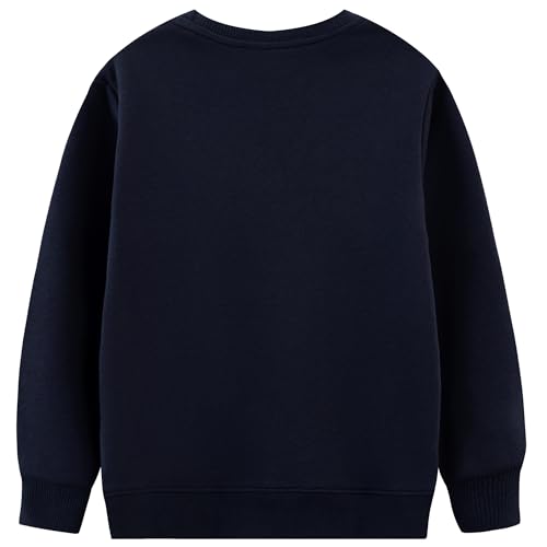 FILOWA Sweatshirt Kinder Junge Leuchtet im Dunkeln Dinosaurier Sweatshirt Astronauten Drucken Pullover Sport Marineblau Langarm Warm Baumwolle Top Jogging Sweatshirt 2-7 Jahre,Gr.92-122