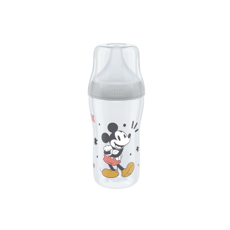 NUK First Choice+ Baby Bottle Starter Set | 0–6 months | 4 bottles with Temperature Control &amp; Bottle Box | Anti-Colic Air System | BPA-free | Disney Winnie the Pooh 