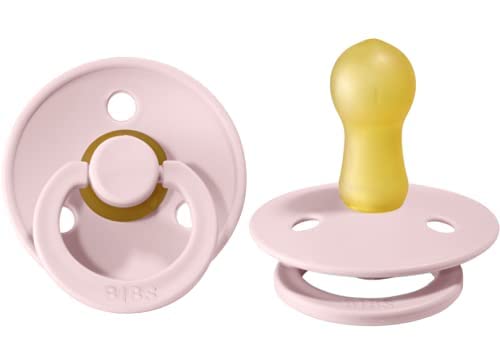 BIBS Colour Schnuller 2er-Pack, BPA-frei, Kirschform Nippel. Naturkautschuk/Latex, Hergestellt in Dänemark. Größe 2 | 6+ Monate | 2-Pack, Coral/Ruby