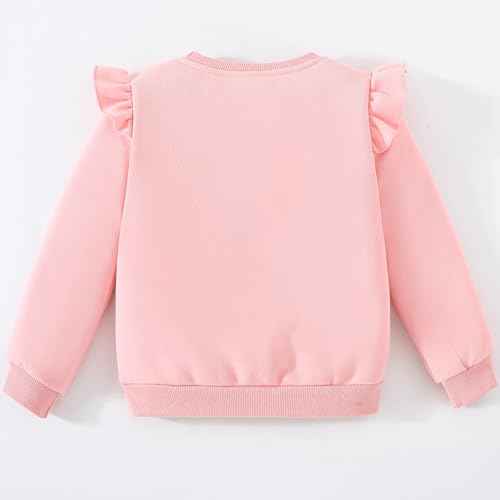 Balkorith Girls' Heart Pullover Cotton Children's Valentine's Day Sweatshirt Crew Neck Long Sleeve Winter Clothing Tops 2-7 Years