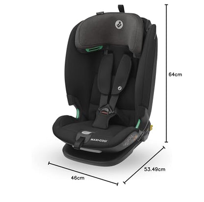 Maxi-Cosi Titan Plus i-Size, mitwachsender Kinderautositz, 15 Monat-12 Jahre (76-150 cm), G-CELL-Seitenaufprallschutz, 4 Liegepositionen, weiche Schaumstoffpolster in Kopfstütze, Authentic Black - Meloni2