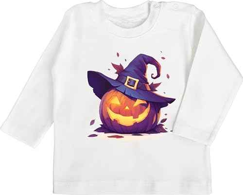 Shirtracer - Baby Long Sleeve Shirt - Babies - Scary Pumpkin | Scary Witch Pumpkin | Scary Pumpkin | Spooky Pumpkin | Pumpkin Face Halloween