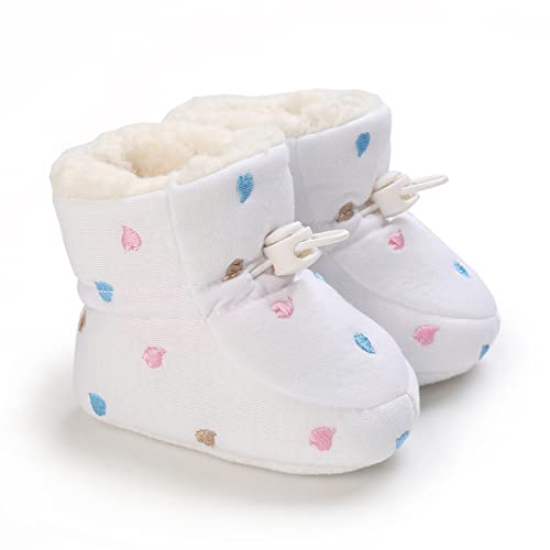 Tolaler Baby Newborn Fleece Booties Unisex, Thickened Lining, Warm Baby Winter Shoes, Adjustable Non-Slip with Soft Sole, Baby Booties/Everyday Wear (0–18 Months)