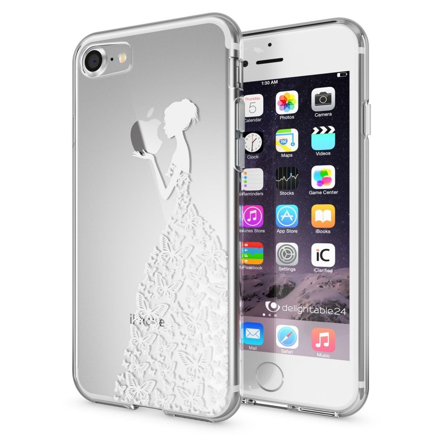 NALIA Handyhülle kompatibel mit iPhone 7, Slim Silikon Motiv Handy-Case Crystal Schutz-Hülle Dünn Durchsichtig, Etui Handy-Tasche Schale Back-Cover Transparent Bumper