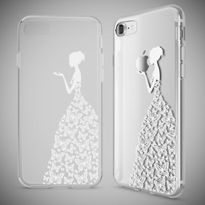 NALIA Handyhülle kompatibel mit iPhone 7, Slim Silikon Motiv Handy-Case Crystal Schutz-Hülle Dünn Durchsichtig, Etui Handy-Tasche Schale Back-Cover Transparent Bumper