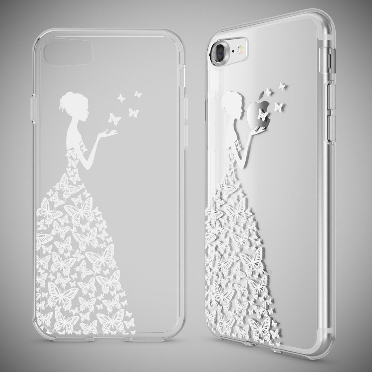 NALIA Handyhülle kompatibel mit iPhone 7, Slim Silikon Motiv Handy-Case Crystal Schutz-Hülle Dünn Durchsichtig, Etui Handy-Tasche Schale Back-Cover Transparent Bumper