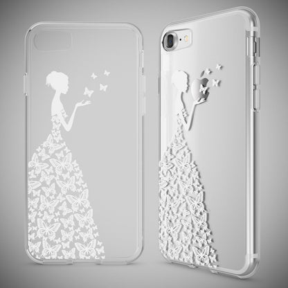 NALIA Handyhülle kompatibel mit iPhone 7, Slim Silikon Motiv Handy-Case Crystal Schutz-Hülle Dünn Durchsichtig, Etui Handy-Tasche Schale Back-Cover Transparent Bumper