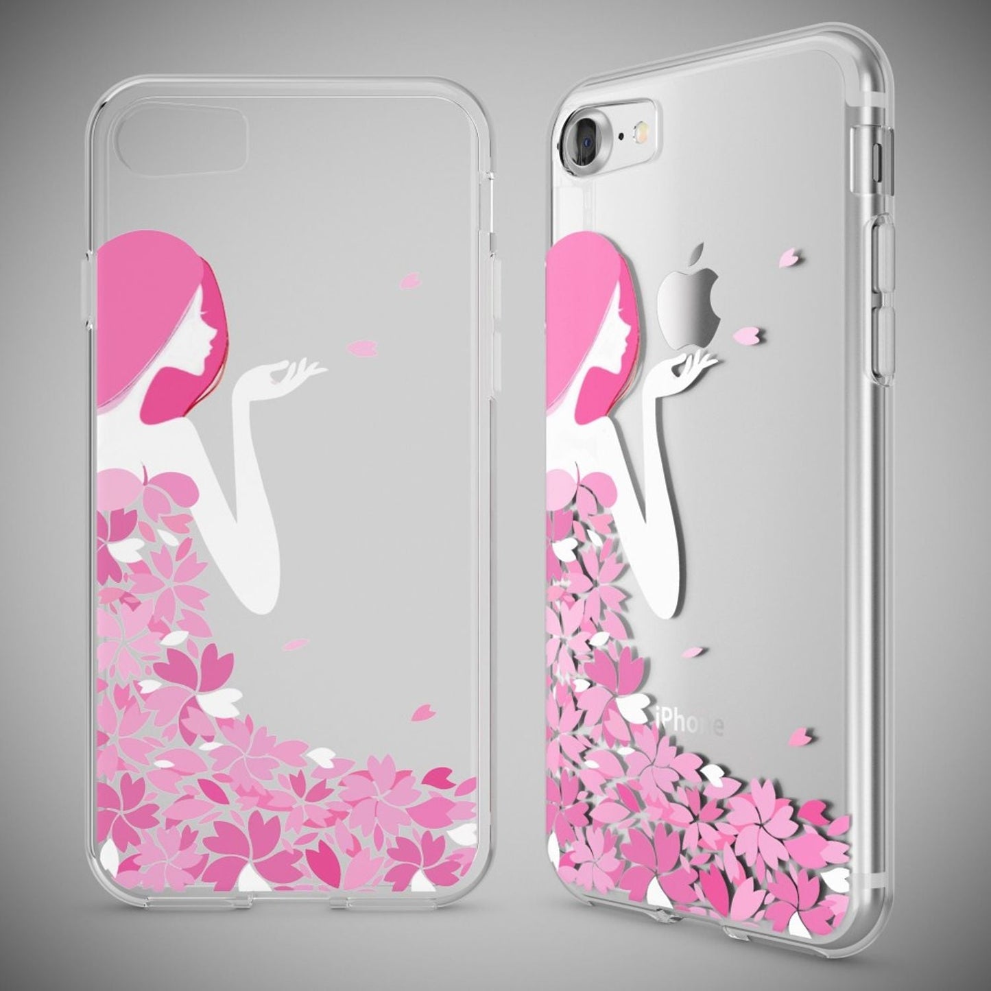 NALIA Handyhülle kompatibel mit iPhone 7, Slim Silikon Motiv Handy-Case Crystal Schutz-Hülle Dünn Durchsichtig, Etui Handy-Tasche Schale Back-Cover Transparent Bumper