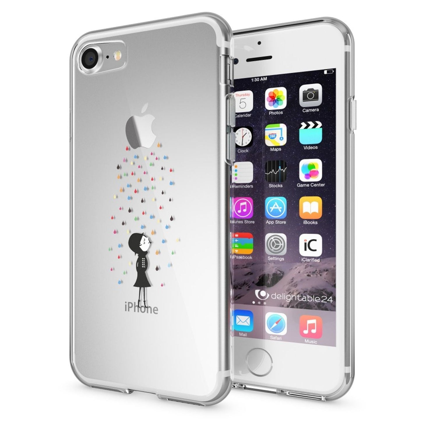 NALIA Handyhülle kompatibel mit iPhone 7, Slim Silikon Motiv Handy-Case Crystal Schutz-Hülle Dünn Durchsichtig, Etui Handy-Tasche Schale Back-Cover Transparent Bumper