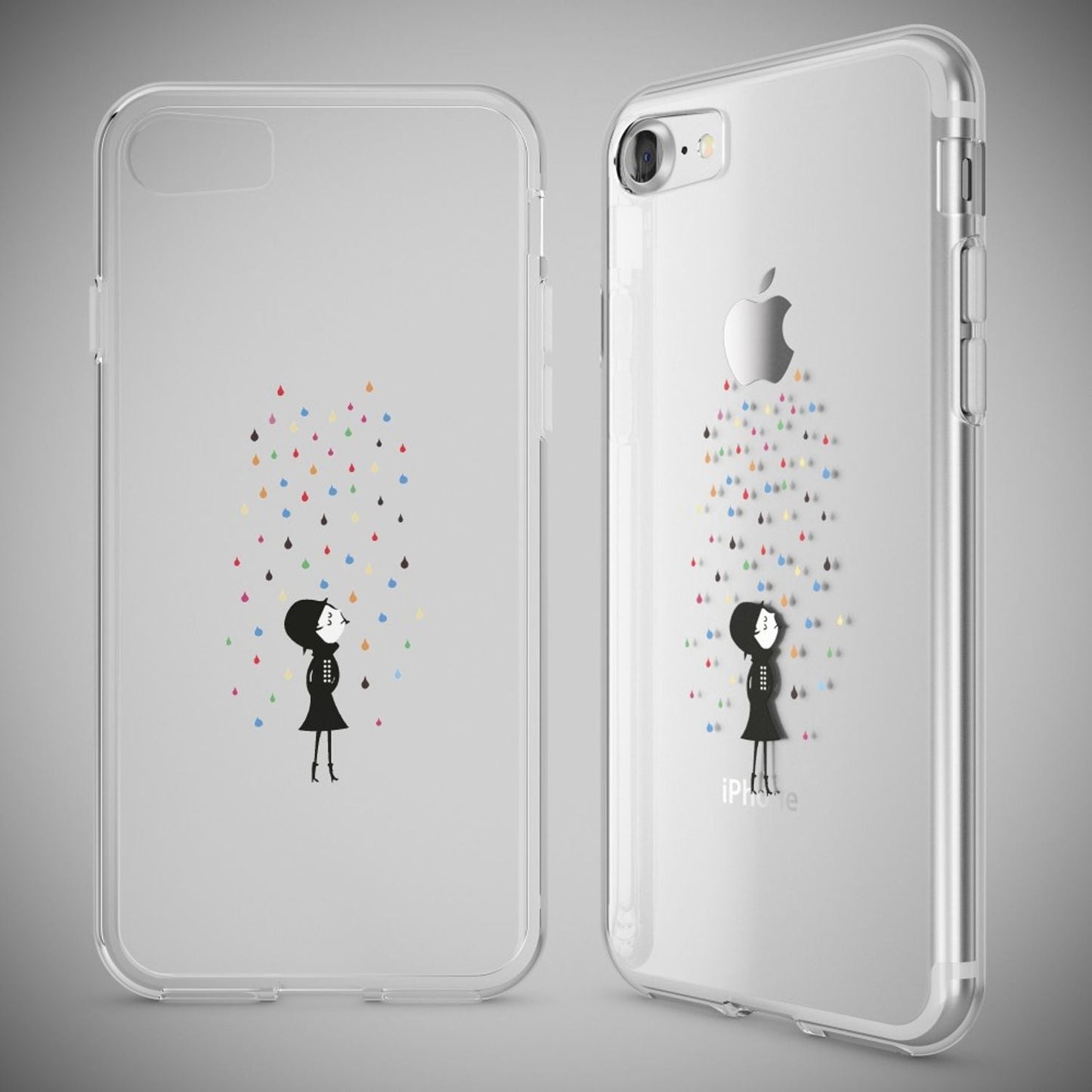 NALIA Handyhülle kompatibel mit iPhone 7, Slim Silikon Motiv Handy-Case Crystal Schutz-Hülle Dünn Durchsichtig, Etui Handy-Tasche Schale Back-Cover Transparent Bumper