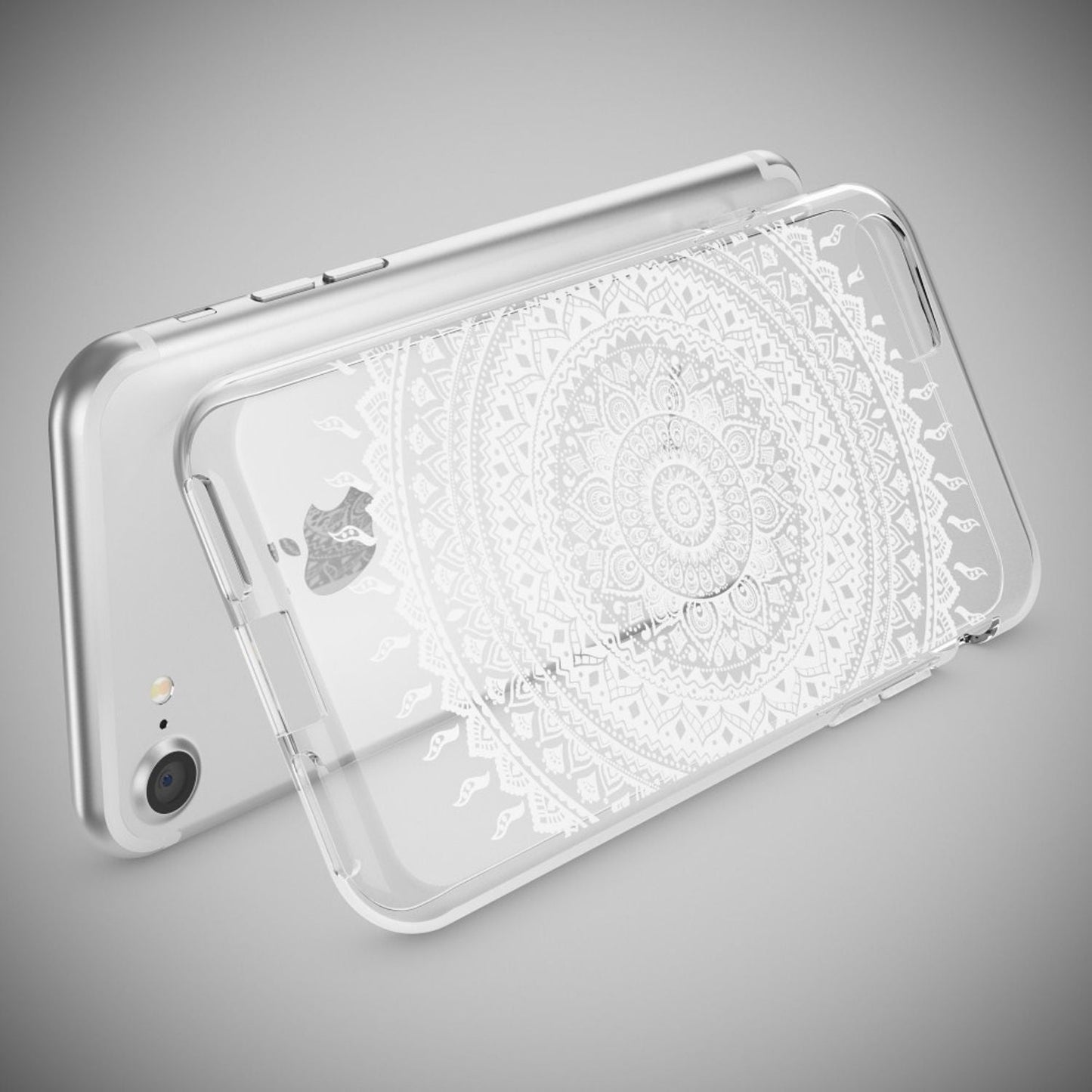 NALIA Handyhülle kompatibel mit iPhone 7, Slim Silikon Motiv Handy-Case Crystal Schutz-Hülle Dünn Durchsichtig, Etui Handy-Tasche Schale Back-Cover Transparent Bumper