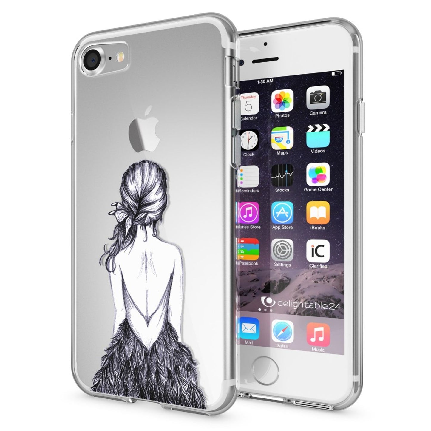 NALIA Handyhülle kompatibel mit iPhone 7, Slim Silikon Motiv Handy-Case Crystal Schutz-Hülle Dünn Durchsichtig, Etui Handy-Tasche Schale Back-Cover Transparent Bumper
