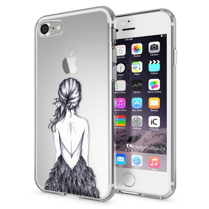 NALIA Handyhülle kompatibel mit iPhone 7, Slim Silikon Motiv Handy-Case Crystal Schutz-Hülle Dünn Durchsichtig, Etui Handy-Tasche Schale Back-Cover Transparent Bumper