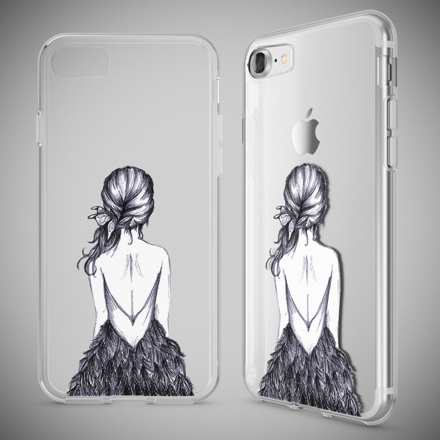 NALIA Handyhülle kompatibel mit iPhone 7, Slim Silikon Motiv Handy-Case Crystal Schutz-Hülle Dünn Durchsichtig, Etui Handy-Tasche Schale Back-Cover Transparent Bumper