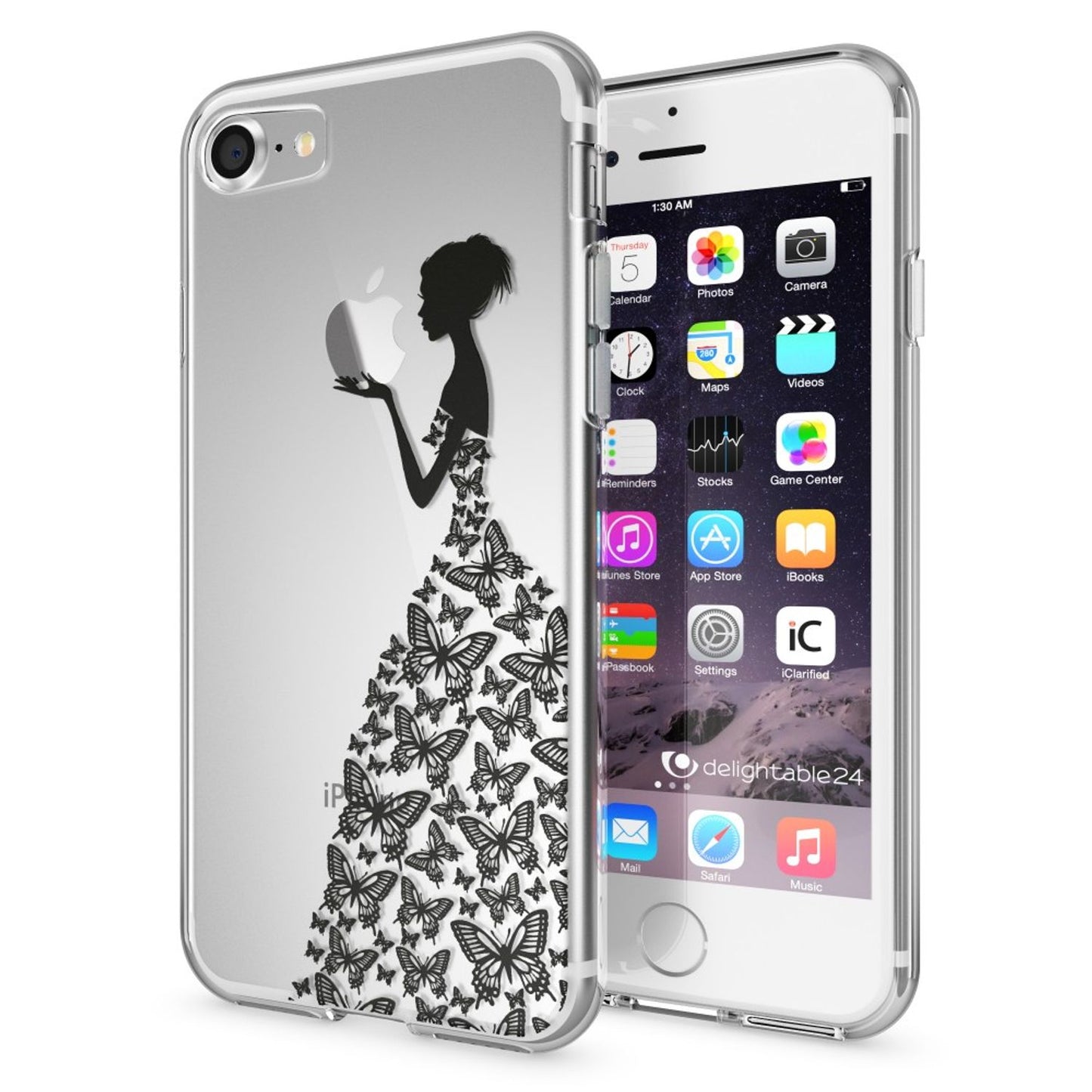 NALIA Handyhülle kompatibel mit iPhone 7, Slim Silikon Motiv Handy-Case Crystal Schutz-Hülle Dünn Durchsichtig, Etui Handy-Tasche Schale Back-Cover Transparent Bumper
