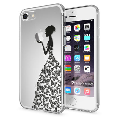 NALIA Handyhülle kompatibel mit iPhone 7, Slim Silikon Motiv Handy-Case Crystal Schutz-Hülle Dünn Durchsichtig, Etui Handy-Tasche Schale Back-Cover Transparent Bumper