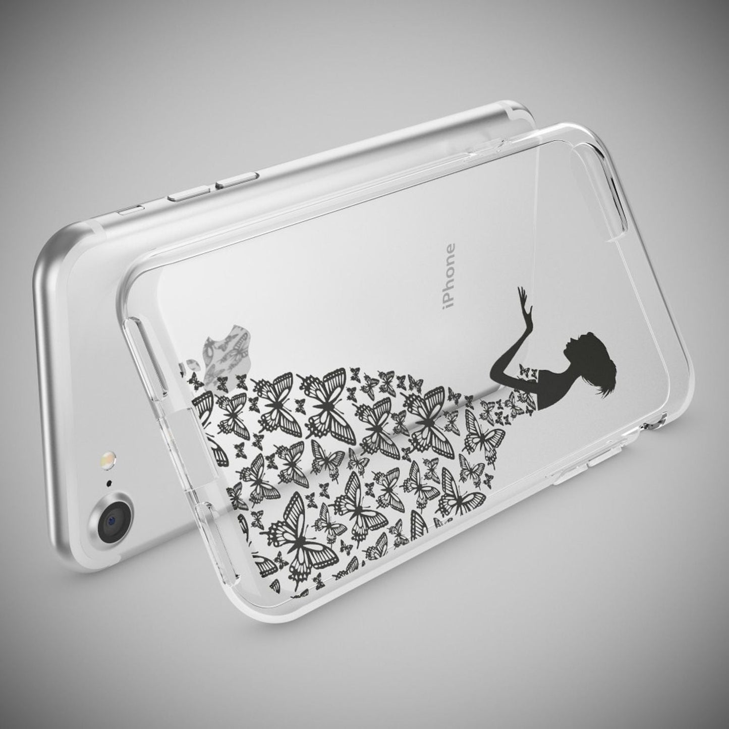 NALIA Handyhülle kompatibel mit iPhone 7, Slim Silikon Motiv Handy-Case Crystal Schutz-Hülle Dünn Durchsichtig, Etui Handy-Tasche Schale Back-Cover Transparent Bumper