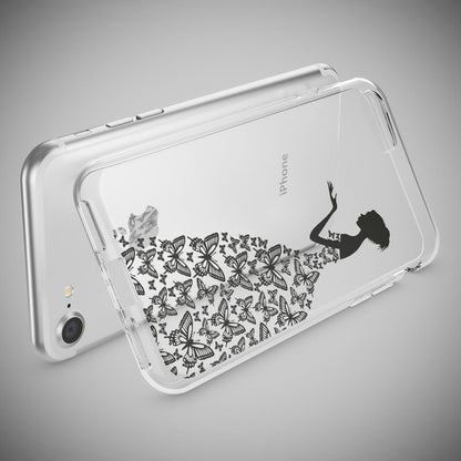 NALIA Handyhülle kompatibel mit iPhone 7, Slim Silikon Motiv Handy-Case Crystal Schutz-Hülle Dünn Durchsichtig, Etui Handy-Tasche Schale Back-Cover Transparent Bumper