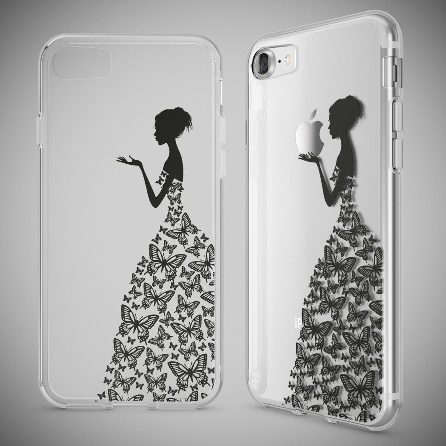 NALIA Handyhülle kompatibel mit iPhone 7, Slim Silikon Motiv Handy-Case Crystal Schutz-Hülle Dünn Durchsichtig, Etui Handy-Tasche Schale Back-Cover Transparent Bumper