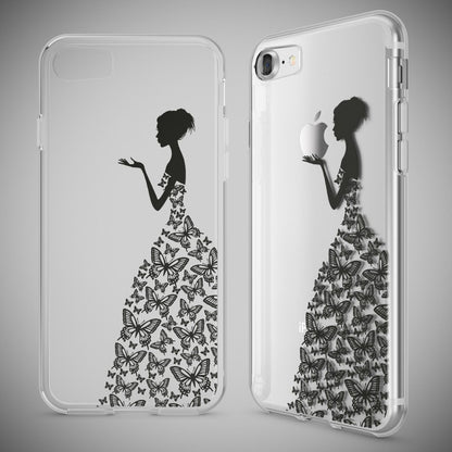 NALIA Handyhülle kompatibel mit iPhone 7, Slim Silikon Motiv Handy-Case Crystal Schutz-Hülle Dünn Durchsichtig, Etui Handy-Tasche Schale Back-Cover Transparent Bumper