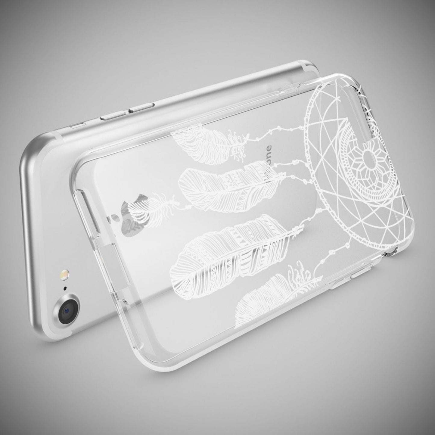 NALIA Handyhülle kompatibel mit iPhone 7, Slim Silikon Motiv Handy-Case Crystal Schutz-Hülle Dünn Durchsichtig, Etui Handy-Tasche Schale Back-Cover Transparent Bumper