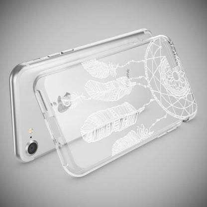 NALIA Handyhülle kompatibel mit iPhone 7, Slim Silikon Motiv Handy-Case Crystal Schutz-Hülle Dünn Durchsichtig, Etui Handy-Tasche Schale Back-Cover Transparent Bumper