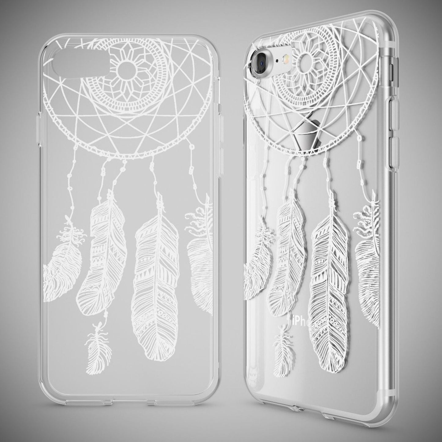 NALIA Handyhülle kompatibel mit iPhone 7, Slim Silikon Motiv Handy-Case Crystal Schutz-Hülle Dünn Durchsichtig, Etui Handy-Tasche Schale Back-Cover Transparent Bumper