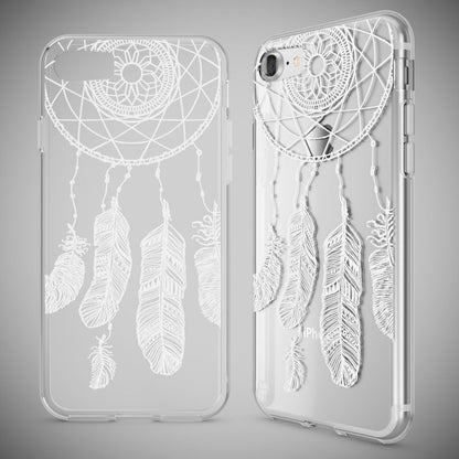 NALIA Handyhülle kompatibel mit iPhone 7, Slim Silikon Motiv Handy-Case Crystal Schutz-Hülle Dünn Durchsichtig, Etui Handy-Tasche Schale Back-Cover Transparent Bumper