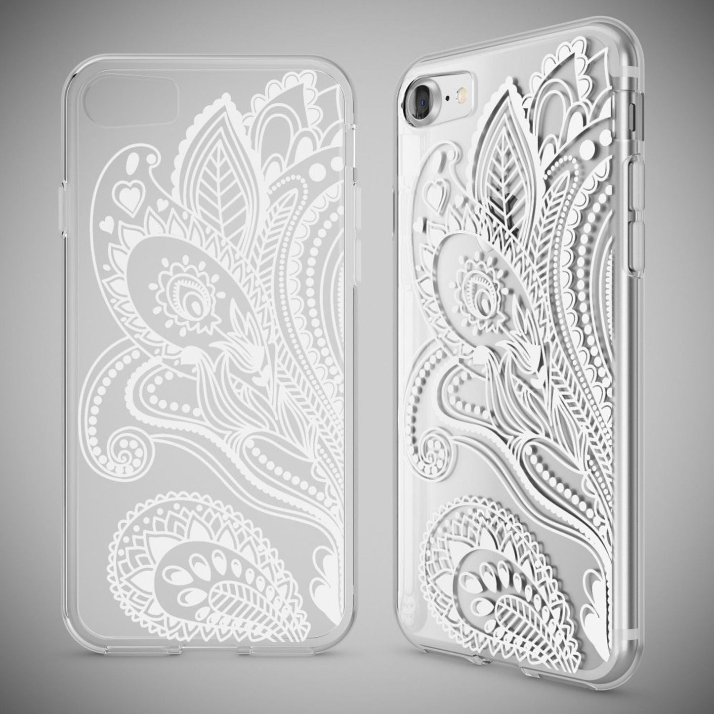 NALIA Handyhülle kompatibel mit iPhone 7, Slim Silikon Motiv Handy-Case Crystal Schutz-Hülle Dünn Durchsichtig, Etui Handy-Tasche Schale Back-Cover Transparent Bumper
