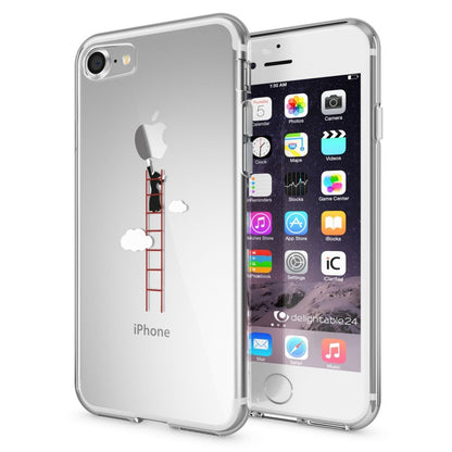NALIA Handyhülle kompatibel mit iPhone 7, Slim Silikon Motiv Handy-Case Crystal Schutz-Hülle Dünn Durchsichtig, Etui Handy-Tasche Schale Back-Cover Transparent Bumper